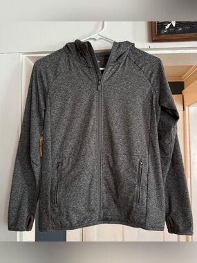 Quince Heather Charcoal Zip-Up Hooded Jacket